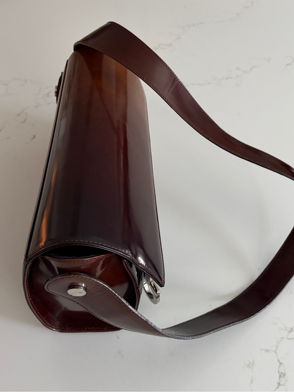 Vintage Salvatore Ferragamo Brown Ombré Leather Shoulder Bag - Picture 6 of 9